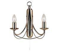 Lampada da parete Maypole 2Lt - Metallo ottone anticato