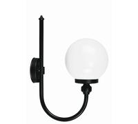 Lampada Da Parete Melantha Sfera Nera Bianca E27 IP43 Rustica