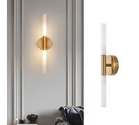 Lampada da parete minimalista Lampada da parete lineare in metallo dorato, apparecchio di illuminazione Vanity G4 Lampade da parete moderne for interni, applique da parete for soggiorno, camera da let