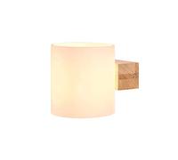 Lampada da Parete Minimalista Moderna nordica, Applique da Parete in Legno con Paralume in Vetro lattiginoso, Lampada da Parete a 2 luci, lampade da Parete per Interni