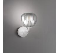 Lampada Da Parete Moderna 1 Luce Queen In Polilux Silver D19 Made In Italy