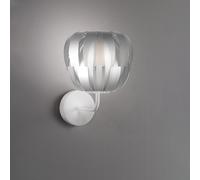 Lampada Da Parete Moderna 1 Luce Queen In Polilux Silver D29 Made In Italy