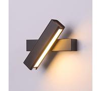 Lampada da parete moderna 8W LED Camera da letto Luce da parete 350° rotante regolabile Luci da parete per interni Semplice Sconce Lampade Illuminazione per soggiorno (Black,Trichromatic light)