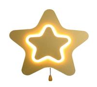 Lampada da parete moderna a forma di stella a LED, in ferro battuto e acrilico, con interruttore a catena, 3 colori, dimmerabile, luce decorativa per interni, per camera dei bambini, camera da letto