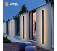 Lampada da parete moderna a LED a striscia lunga per esterni impermeabile IP65 Lampada da parete in alluminio Portico da giardino Sconce Light 110V 220V Sconce Luminaire