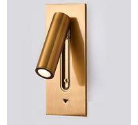 Lampada da parete moderna a LED da 3W in oro, lampada da parete da lettura regolabile for la protezione degli occhi da incasso, lampada da parete da comodino nordica in alluminio, for camera da letto,
