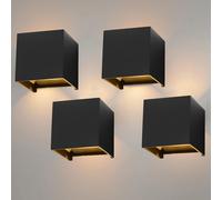 Lampada da parete moderna a LED da 4 pezzi, lampada da parete in metallo da 7 W su e giù con fascio luminoso regolabile, luce a LED a cubo per interni ed esterni 4Pcs