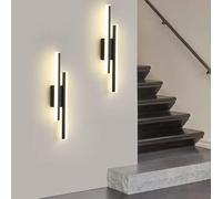 Lampada da parete moderna a LED dimmerabile a forma di linea 3000K/4000K/6000K per camera da letto, soggiorno, corridoio, ingresso nero
