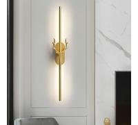 Lampada da Parete Moderna A LED in Corno di Cervo Minimalismo Applique da Parete per Interni da 8 W Design Creativo in Corno Lampada da Parete Calda 3000k Lampada da Comodino Decorativa, Gold