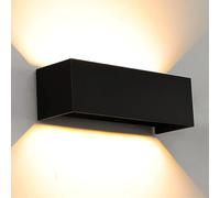 Lampada da parete moderna a LED, lampada da parete in metallo da 21 W su e giù con fascio luminoso regolabile, 30x10x10 cm, luce LED cubo impermeabile IP65