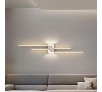 Lampada da parete moderna a LED lineare su e giù, applique da parete in metallo da 39 pollici, paralume in acrilico per soggiorno, applique trapezoidali creative per interni, per camera da letto