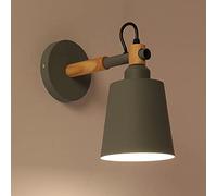Lampada da Parete Moderna cilindrica per Interni con Braccio in Legno di Gomma, Mini Applique da Parete in Stile Nordico Minimalista per Camera da Letto, Soggiorno, corridoio, Veranda