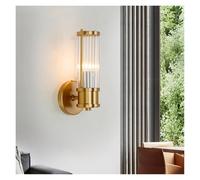 Lampada da parete moderna con luce verso l'alto e verso il basso, lampada da comodino a 2 teste, applique da corridoio, apparecchio di illuminazione per la casa, montaggio a superficie, colore oro, ap