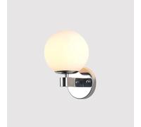 Lampada da Parete Moderna con Paralume in Vetro Bianco, Applique in Metallo, Stile Mid-Century, Attacco E26 E27, Illuminazione Interna per Soggiorno, Camera da Letto, Comodino, Bar