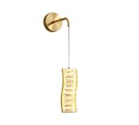 Lampada da Parete Moderna con Pendente in Cristallo, Elegante lampadario a Sospensione in Ottone, Applique da Comodino di Lusso per Camera da Letto e Soggiorno, Altezza Regolabile, Applique