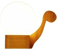 Lampada da parete moderna creativa E27 con base in legno, applique da parete a LED, paralumi sferici in vetro, lampada da parete Edison, applique per soggiorno, camera da letto, comodino, lettura
