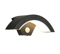 Lampada da parete moderna da 24 W con sensore di movimento, lampada da parete a luce calda nera 3000 K, lampada da esterno applique murale per corridoio