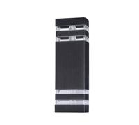 Lampada Da Parete Moderna Da Esterno Alluminio Nero 2 Luci E27 60W Ip54