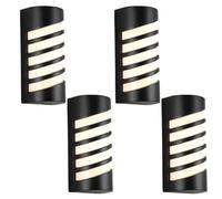 Lampada da parete moderna e minimalista, colore nero, confezione da 2, a spirale, per esterni, paralume in acrilico, lampada da parete in alluminio per portico, terrazza, recinzione, 4 confezioni