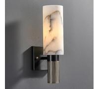 Lampada da Parete Moderna e Minimalista in Marmo, Applique da Parete, Lampada da Parete lineare in Ottone Compatible with corridoio,Plafoniera Lampadario da Soffitto