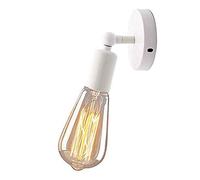 Lampada da Parete Moderna Edison E27, Applique da Parete in Metallo Contemporaneo, portacandele in Legno a LED, per Comodino, casa, Bar, corridoio, Sala da Pranzo, Soggiorno, Camera da Letto (Bianco
