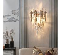 Lampada Da Parete Moderna In Cristallo, Applique Da Parete In Cristallo E14, Per Camera Da Letto, Soggiorno, Cucina, Corridoio, Scale, Ristorante, Illuminazione Dell'hotel (Grigio fumo)
