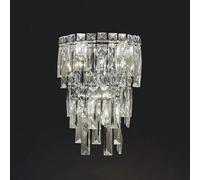 Lampada da Parete Moderna in Cristallo, Applique di Lusso per Interni, Oro Cromato, dimmerabile, per corridoio, Camera da Letto, Soggiorno, Hotel, Ingresso (Cromo, 28 cm)