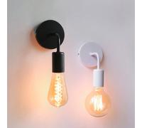 Lampada da parete moderna , in ferro nero, attacco lampadina E27, illuminazione interna, lampada da comodino, lampada per camera da letto e bagno, applique da parete, decorazione industriale E27Ferro