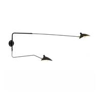 Lampada da parete moderna in stile industriale a sospensione - Applique a doppia testa con braccio lungo for illuminazione di camera da letto, soggiorno, corridoio e sala da pranzo (2 teste: 47,24")