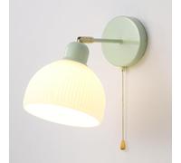 Lampada da parete moderna in vetro bianco latte, lampada da lettura regolabile sul comodino, con interruttore a catena, decorazione creativa per la camera dei bambini, apparecchio di illuminazione da