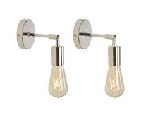 Lampada da parete moderna industriale, confezione da 2, con attacco E27, per interni, semplice illuminazione regolabile a 180°, lampada vintage per camera da letto, comodino, bagno, soggiorno, cucina