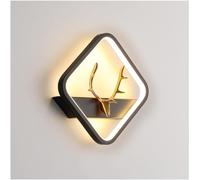 Lampada da Parete Moderna Lampada da Comodino Quadrata da Interno Applique da Parete cm Dimmerabile A LED Oro Nero 16 W In Corno di Cervo Stile cm per Camera da Letto Soggiorno Corridoio Scale Casa