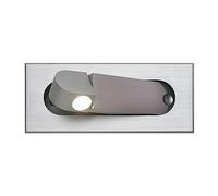 Lampada da Parete Moderna, Lampada da Parete da Incasso, Lampada da Lettura da Comodino, Luce da Sentiero/Gradino, Interruttore on/off Nascosto cardanico, Argento, Nero, Nichel, LED 3W 3000k, Reg