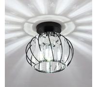 Lampada da parete moderna lampada da soffitto in cristallo, mini lampade interne rotonde in metallo e luce fine E27