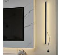 Lampada da Parete Moderna Minimalista per Interni con Interruttore, Spina, Striscia Lunga 150 cm, Applique da Parete 3000K/4000K/6000K, Luce da Parete per Bagno, Soggiorno, Cucina, corridoio