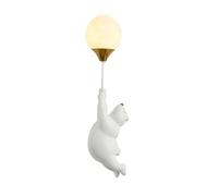 TPWEWRX Lampada da parete moderna nordica in resina con orso carino Applique da parete Lampada da parete per il soggiorno Illuminazione a parete per la camera da letto dei bambini (White B)
