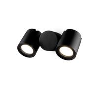 Lampada Da Parete Moderna Per Esterno Alluminio Nero 2 Luci Gu10 50W Ip54