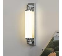 Lampada da parete moderna per interni 12W LED Bauhaus Applique lunga in acrilico e metallo con luce a specchio 3 temperature di colore cromata Lampada da comodino Decorativa Per camera da letto