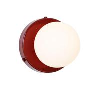 Lampada da parete moderna Soggiorno Semplice Applique a muro per corridoio con paralume in vetro Camera da letto Lampada da parete Luci da parete del comodino (Red)