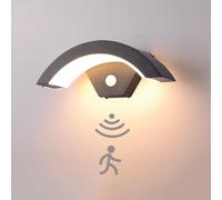 Lampada da Parete Nera A LED Lampada da Parete Ip65 Impermeabile da Esterno 18w con Sensore di Movimento Lampada da Parete in Alluminio LED El Illuminazione da Parete Curva Terrazza Corri, 24W