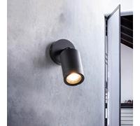 Lampada da Parete Nera Girevole, Moderna Applique da Esterno,Da da Parete Impermeabile Ip65 per Esterni, Faretto da Soffitto in Alluminio per Interni/Esterni per Veranda, Giardino, Casa e Esterni