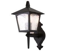 Lampada Da Parete Nera In Alluminio Esterno IP43 Rustica E27 FIENNES Lampione