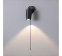 Lampada da parete nera regolabile Compatible with interni, faretto da incasso con interruttore a catena, applique da parete a LED da 7 W,lampada un aspetto elegante