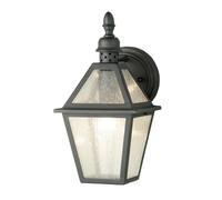Lampada da Parete Nero Alluminio Vetro IP44 Vintage Larock Esterni Lanterna Casa