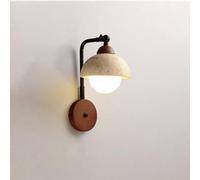 Lampada da parete nordica con interruttore lampada da parete in pietra a cupola lampada da parete regolabile da lettura da letto lampada da parete a 180° Apparecchio di illuminazione da parete per