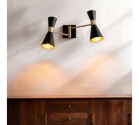 LEDKIA LIGHTING Lampada da Parete Orientabile Metallo 2 Faretti Jigger Bianco E27