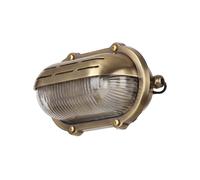 Lampada da Parete Ottone IP64 Ovale Parete Esterno Maritim Intemperie E27 B:21cm