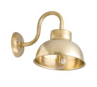 Lampada da Parete Ottone Massiccio Arrotondato Schermo Ø23cm Fine Artemis Piano