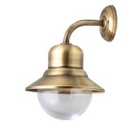 Lampada da Parete Ottone Vetro Esterni 23cm Marittimo Stile Robusto Luce per Hof