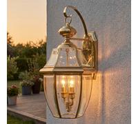 Lampada da Parete Ottone Vetro IP44 E14 B:28 CM Vintage Lanterna Esterno Garten